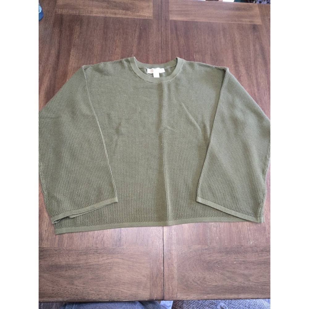 Michael Kors Olive Green Textured Knit Sweater – Size XL